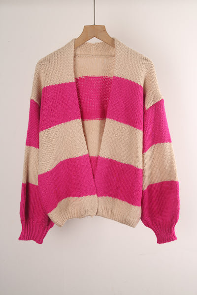 Spliced Color Matching Sweater Coat