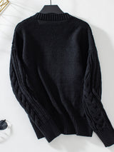 V-neck Pullover Vintage Twisted Sweater