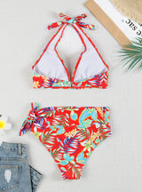 Sexy High Waist Lace-up Printed Bikini