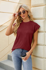 Solid Color Round Neck Short Sleeve T-shirt