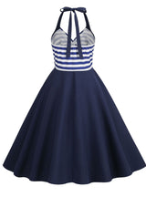 Women Striped Retro Dress