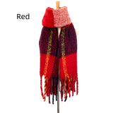 Thick Tassel Plaid Thickened Stitching Scarf