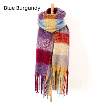 Women Fringed Thick Scarf Shawl