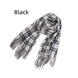 Fringed Plaid Shawl Padded Scarf