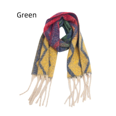 Jacquard Coarse Tassel Gradient Wavy Scarf