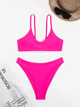 Sexy Solid Color Bikini Suit