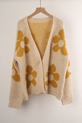 Printed Cardigan Flower Sweater