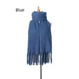 Thick Tassel Solid Color Thick Scarf