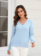 V-neck Twist Slim Sweater