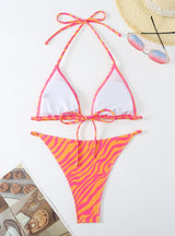 Sexy Three-point Split Printed Swimsuit