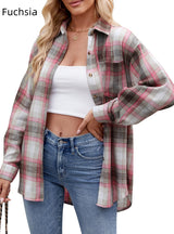 Casual Fashion Street Loose Plaid Shirt