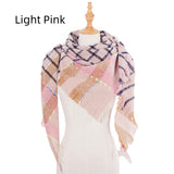 Plaid Scarf Polyester Triangle Scarf