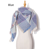 Triangular Large Plaid Bristle Scarf