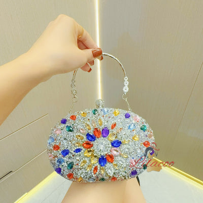 Rhinestone Egg-shaped Rhinestone Dinner Bag