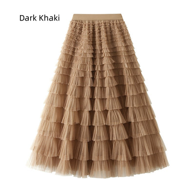 Women Mesh Cake Skirt