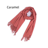 Bristle Fringed Solid Color Scarf