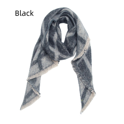 Women Checked Diagonal Scarf