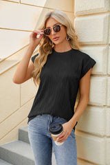 Solid Color Round Neck Short Sleeve T-shirt