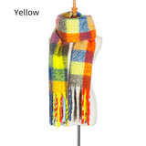 Thickened Fringed Color Plaid Scarf