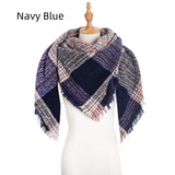 Autumn and Winter Plaid Triangle Scarf