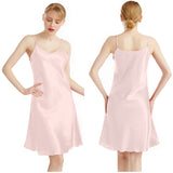 Satin Slim Strap V-neck Suspender Nightdress