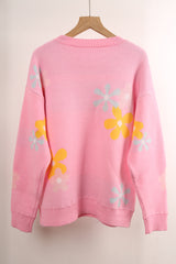 Printed Pullover Floral Sweater