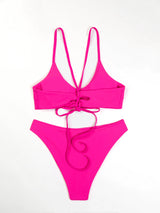 Sexy Solid Color Bikini Suit