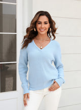 V-neck Twist Slim Sweater