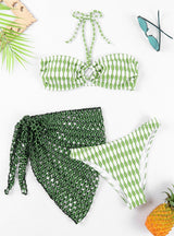 Sexy Printed Three-piece Split Swimsuit Bikini