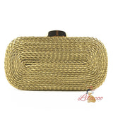 Hand-woven PU Chain Clutch Bag