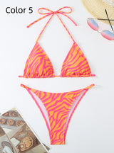 Sexy Three-point Split Printed Swimsuit