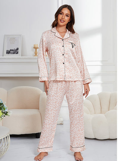 Loose Leopard Jacquard Long Sleeve Suit