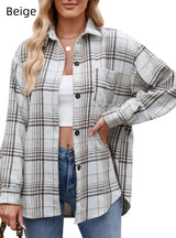 Thousand Plaid Button Woolen Shirt