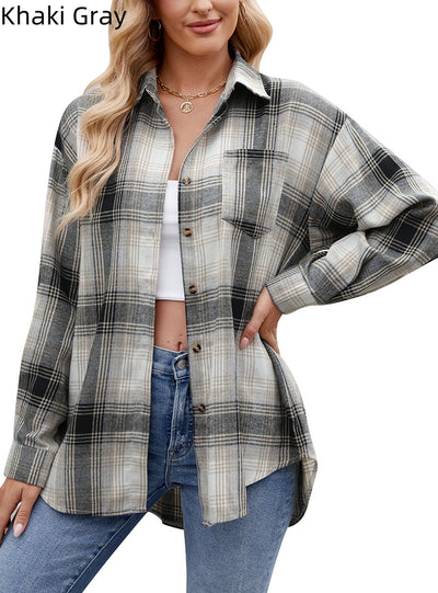 Casual Fashion Street Loose Plaid Shirt