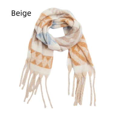 Coarse Tassel Jacquard Scarf