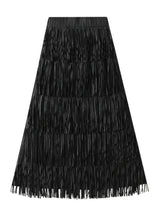 Pleated Tassel Stitching Skirt