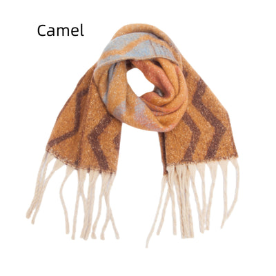 Jacquard Coarse Tassel Gradient Wavy Scarf