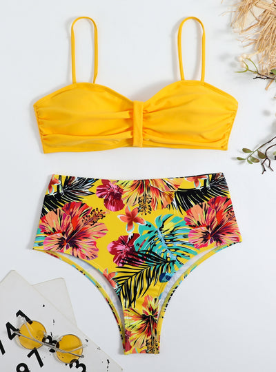 Sexy Ladies Split High Waist Swimsuit