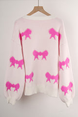 Round Neck Long Sleeve Bow Sweater