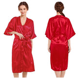 Solid Color Smooth Robe Bathrobe