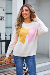 Pullover Sow Color Matching Sweater