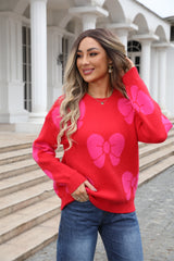 Women Loose Bow Pullover Sweater