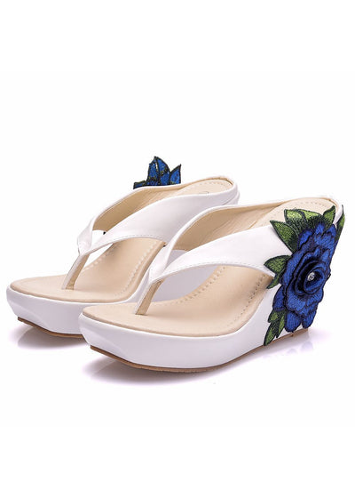 9 cm Bohemian Waterproof Platform Thick-soled Wedge Slippers