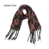 Coarse Tassel Jacquard Leopard Scarf