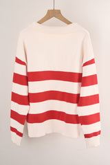 Women Striped Stitching Sweater