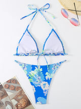 Sexy Three-point Split Printed Swimsuit