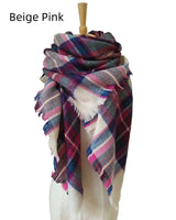 Colorful Plaid Double-sided Cashmere-like Plaid Scarf