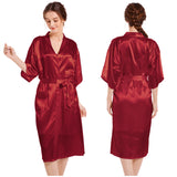 Solid Color Smooth Robe Bathrobe