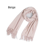 Bristle Fringed Solid Color Scarf