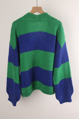 Spliced Color Matching Sweater Coat